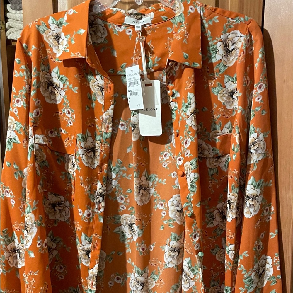 Brand New Pleione Long Sleeve Blouse Sz Large